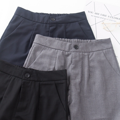 中腰垂顺OL风垂顺松紧腰九分