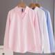 粉色纯棉衬衫 设计感小众百搭叠穿上衣通勤职业内搭衬衣春秋 女长袖
