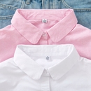 粉色衬衣打底衫 2022春秋季 女长袖 小清新娃娃领纯棉牛津纺衬衫 新款