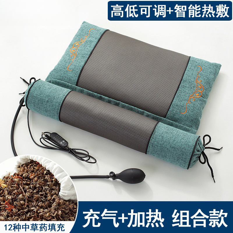荞麦枕头护颈椎睡觉专用艾草枕头纯艾颈椎枕充气加热艾灸艾草枕