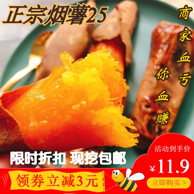 新鲜山东烟薯25烤蜜薯流油黄心地瓜限1000张券