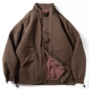 棉服男款冬季新款潮牌宽松保暖加厚外套工装立领可拆卸内胆棉衣男