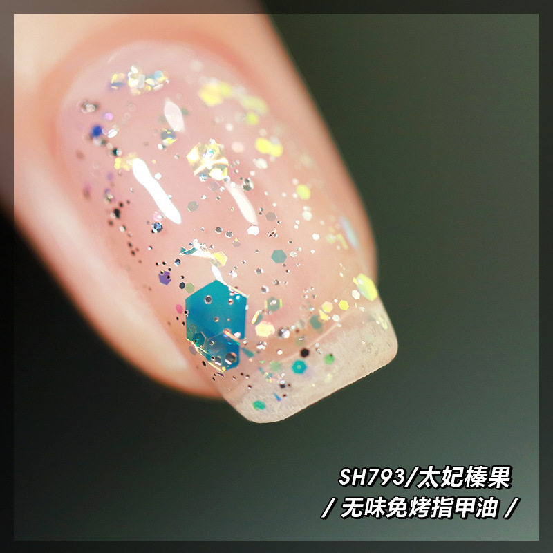 Sweet Color免烤闪粉亮片彩色指甲油色夏天糖果百搭色小红书推荐