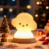 泰迪摆件香槟灰周边小夜灯贵宾犬创意宠物狗台灯床头灯