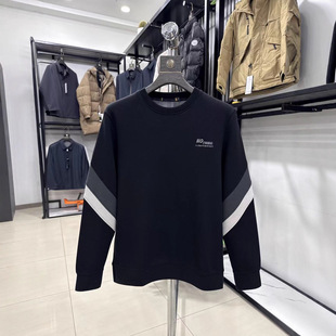 【H家】加绒加厚！秋冬圆领长袖卫衣拼色休闲保暖打底衫4Y020A