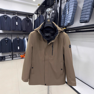 【H家】可脱卸兔毛内胆！撤柜男装商务休闲男士外套秋冬厚款4U001