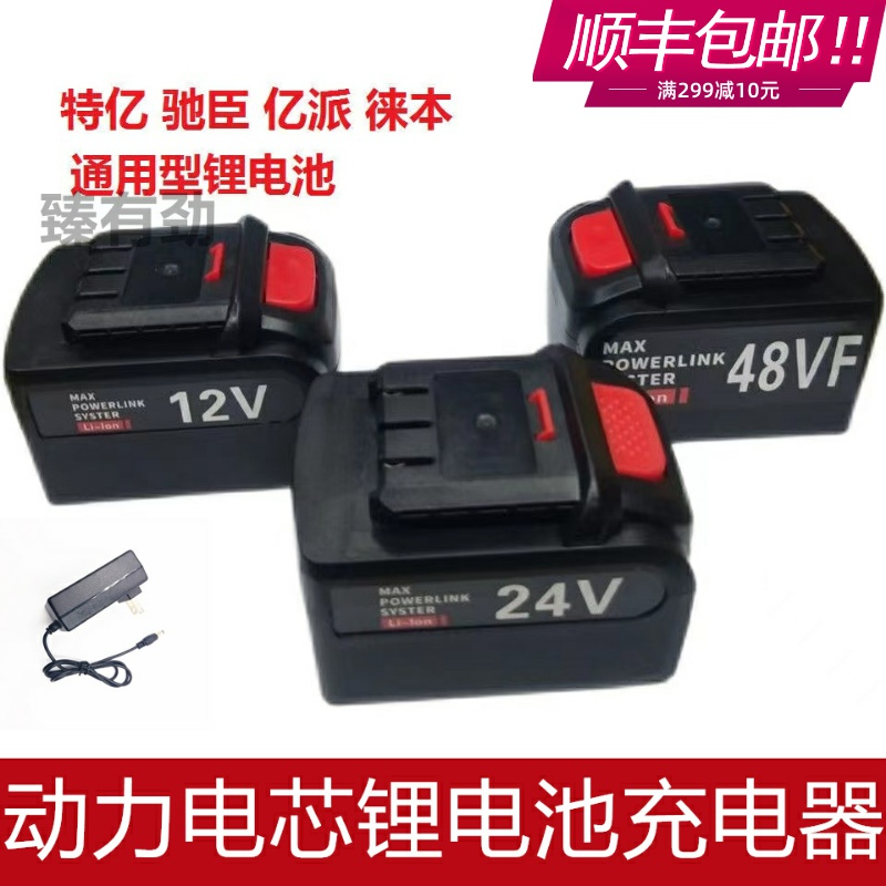 特忆徕本12v弛臣24v48VF无线洗车机家用高压水枪亿派锂电池充电器