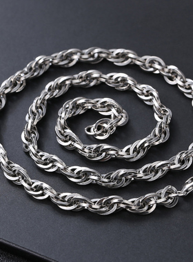 s925纯银男士个性麻花朋克风扭绳