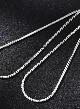 S925纯银饰品女款亮方百搭项链