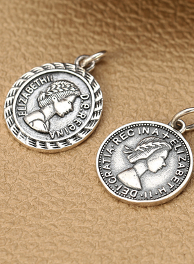 小吊坠硬币伊丽人像圆牌