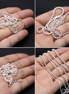 s925银饰韩版圆佛珠男女细项链