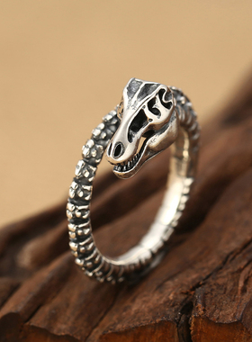 泰银男士复古个性可调节戒指饰品