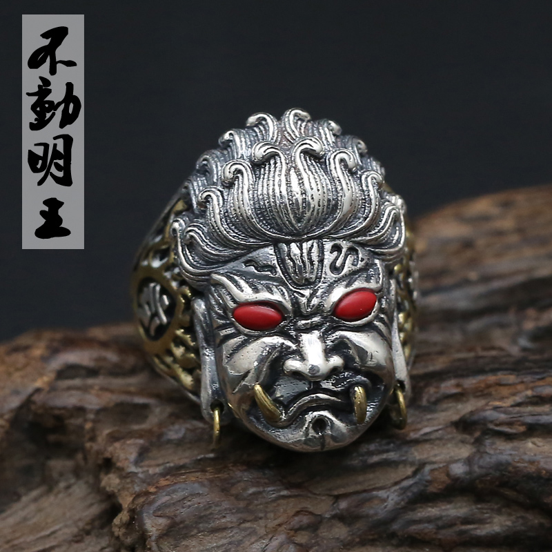 男士款生肖鸡不动明王戒指包邮