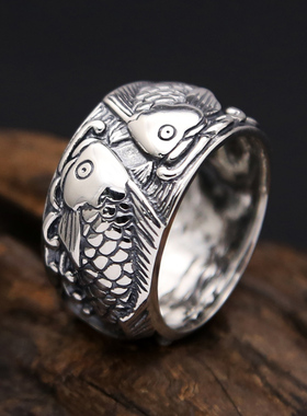 s925纯银饰品宽版戒指大方民族风