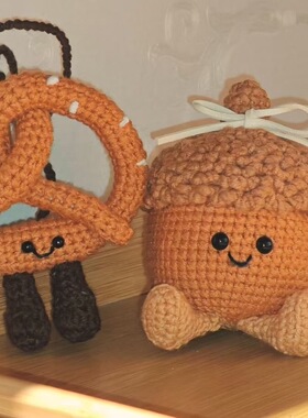 【成品】jellycat同款手工编织毛线刺绣碱水包/皮绳包挂件