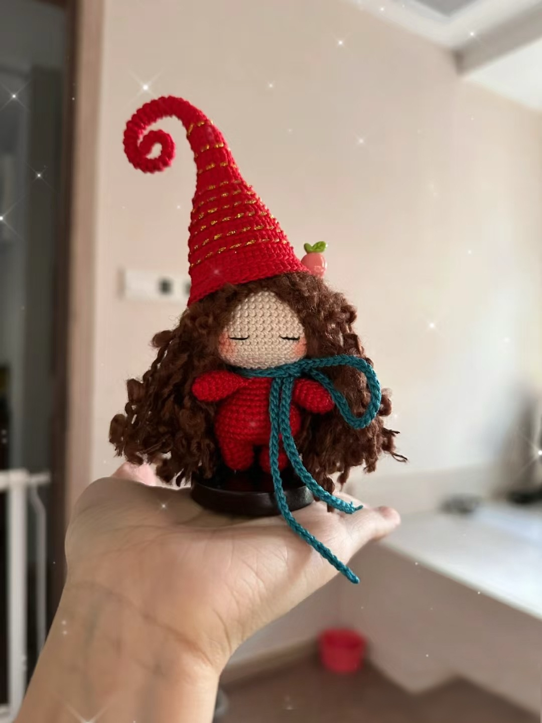 [成品]手工钩织可爱毛绒小魔女精灵玩偶挂件送闺蜜礼物