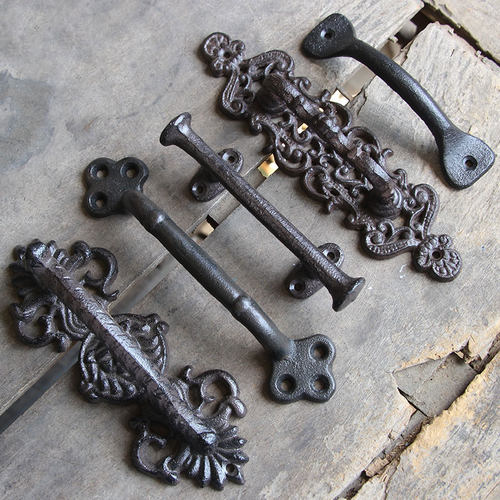 复古老式铸铁门把手柜门木门拉手