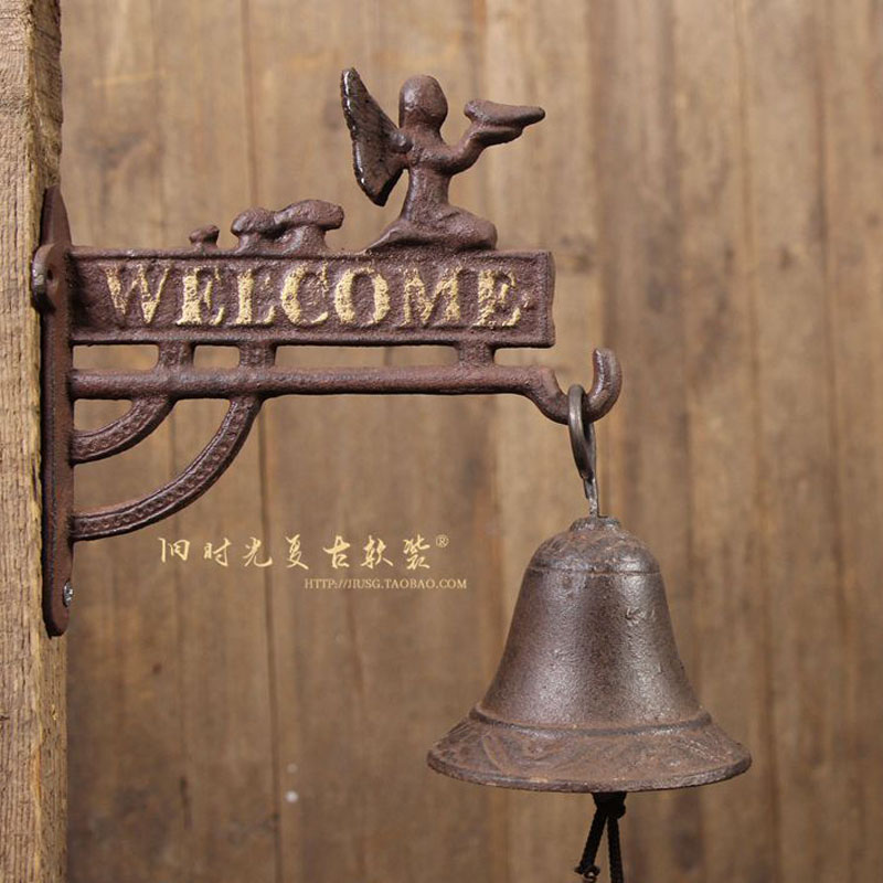 咖啡馆酒吧复古手摇门铃铸铁铃铛