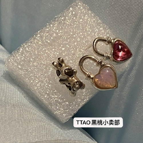 耳骨钉925纯银甜酷风宝石女