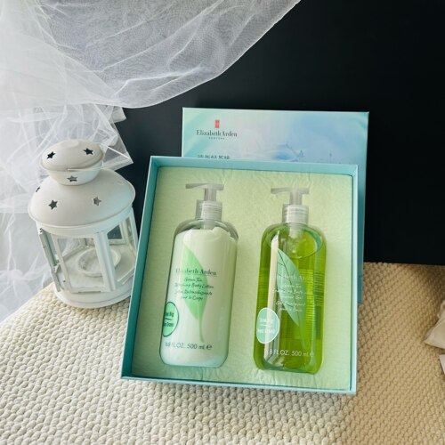 雅顿绿茶香型身体乳500ml+沐浴露500ml套盒 身体霜香水白茶套盒