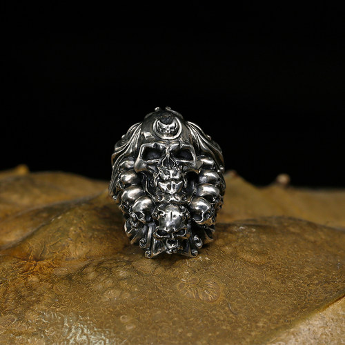 末那西游骸骨纯银戒指原创设计