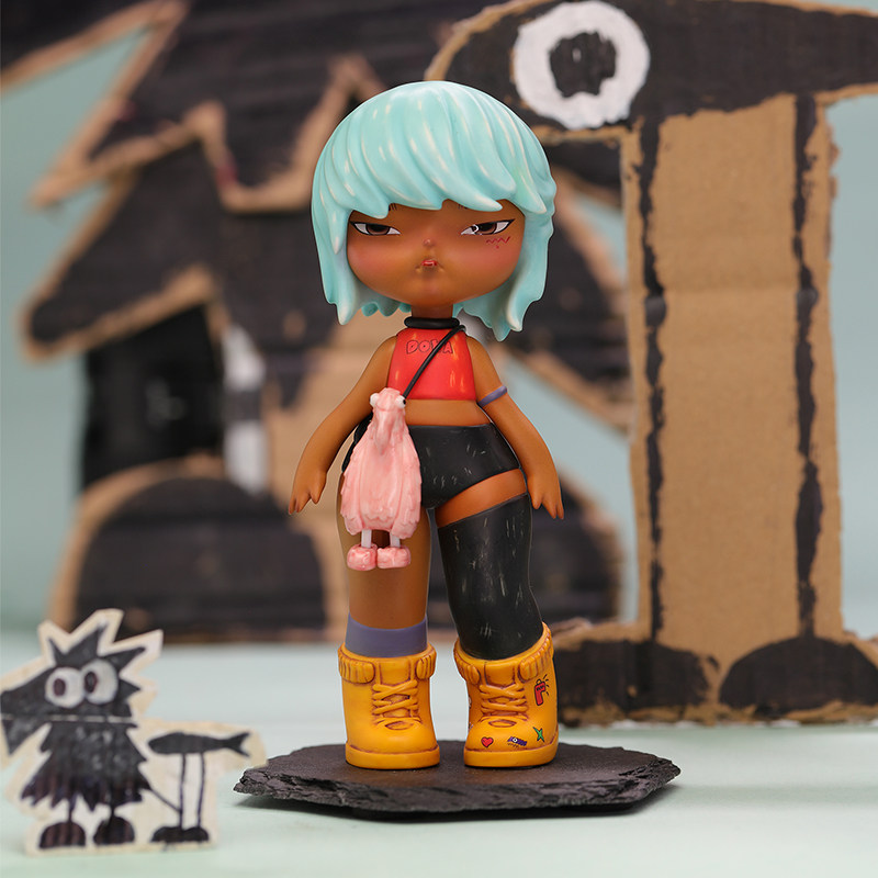 末那代理丨Fobbi鱼枪《探险家》联名款废土涂鸦风树脂潮玩大娃