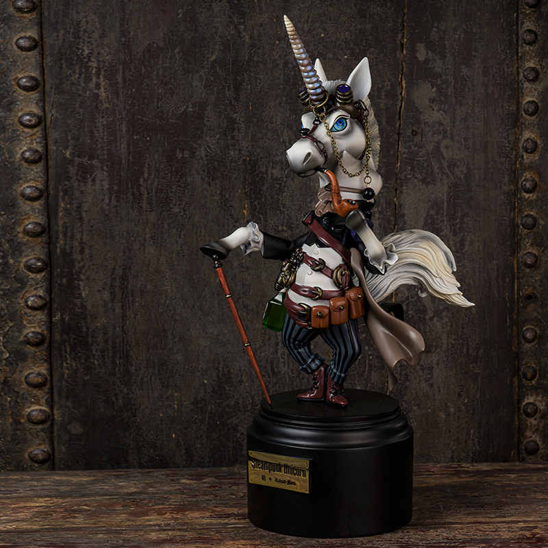 末那末匠｜镰田光司《Steampunk Unicorn》独角兽艺术雕像