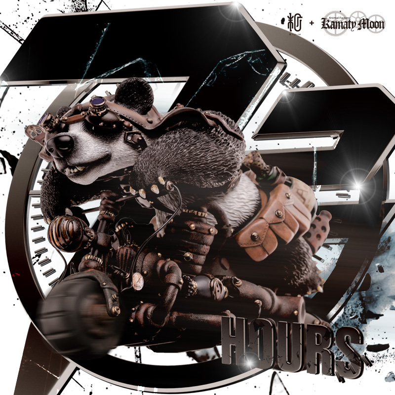 末那末匠丨镰田光司《Steampunk Motorbike Panda》蒸朋艺术雕像