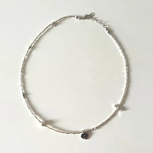 夏日小记 气质细款米珠爱心项链 小众设计感ins风甜酷串珠锁骨链