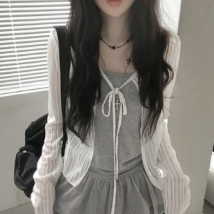 夏日小记 叠穿内搭百搭氛围感打底背心上衣 芭蕾风裙摆拼接吊带裙