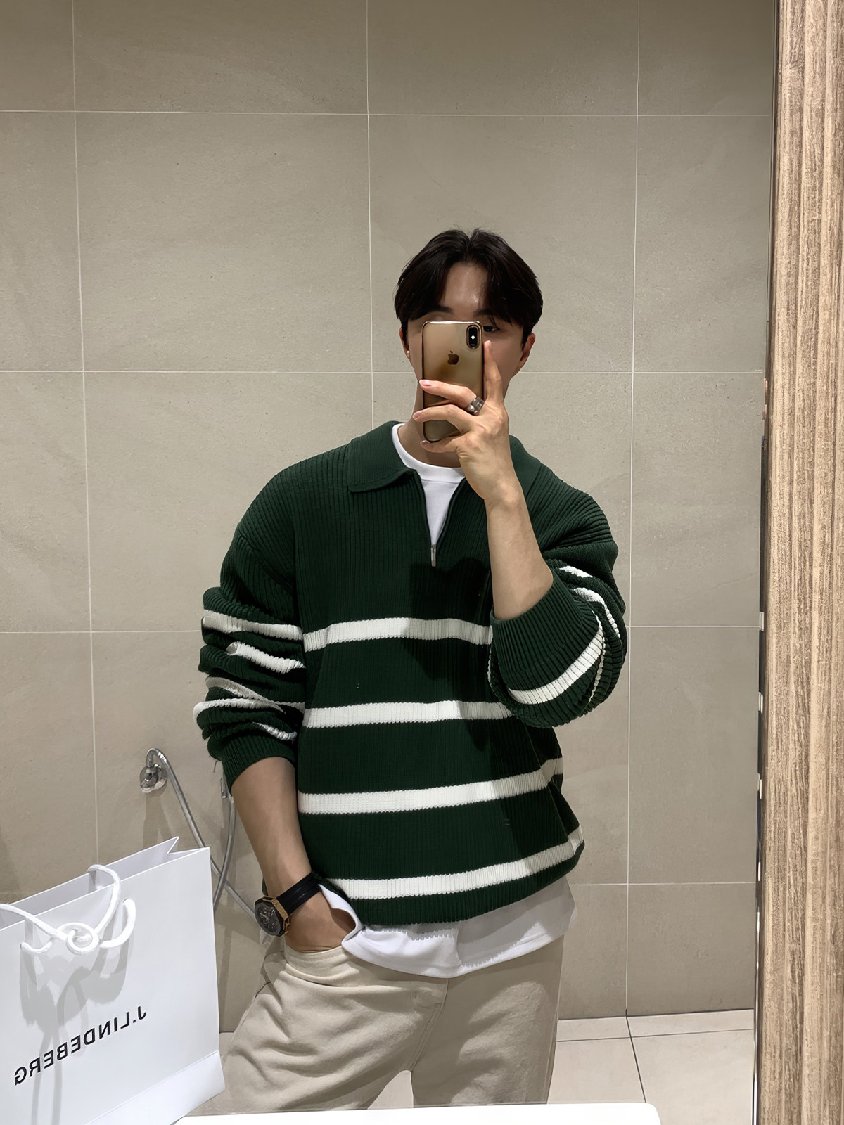 HALF-ZIP CHAIN PATTERN THICKENED SWEATER MENS SPRING AND AUTUMN 2025 NEW TREND VERSATILE WARM LAPEL KNIT JACKET