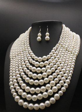 夸张欧美多层项链necklace演出