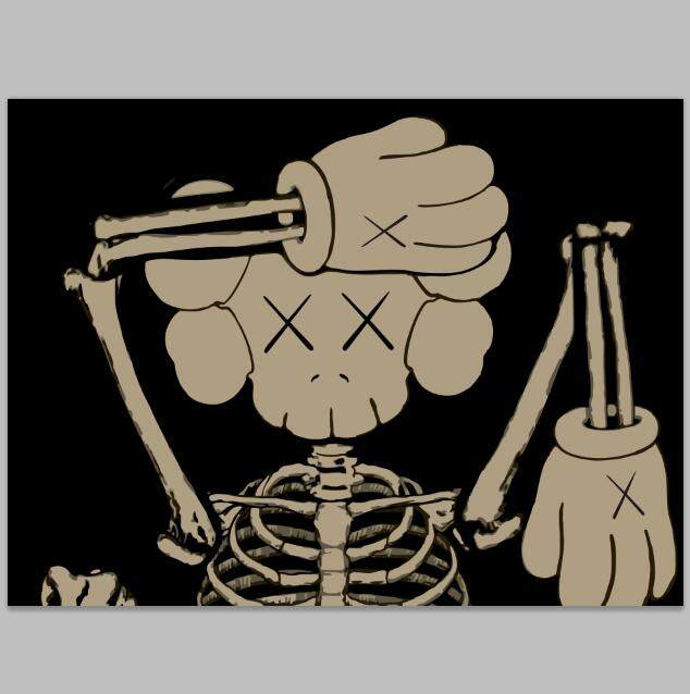 kaws公仔骷髅潮流创意客厅卧室店铺无框画壁画现代装饰画挂画