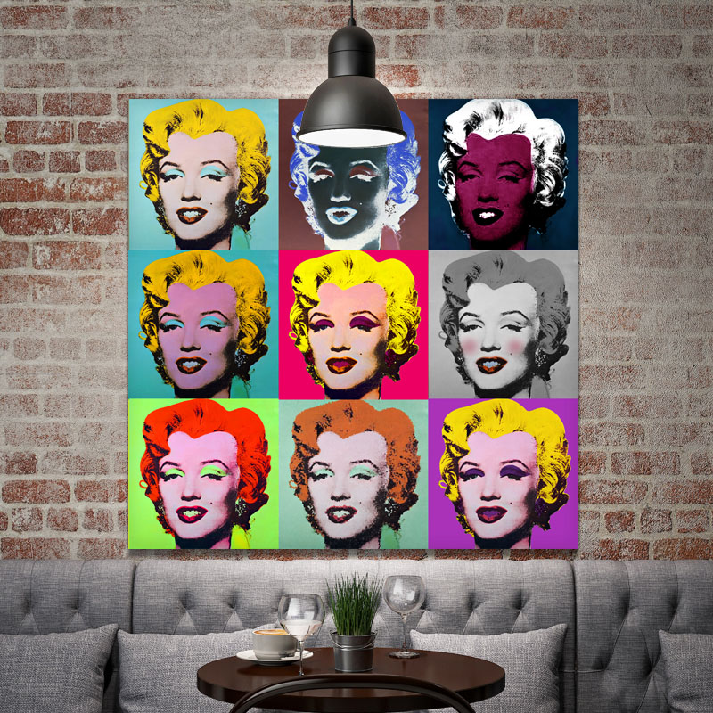 大幅面diy组装无框画 波普艺术 玛丽莲 梦露 正方形装饰画背景画