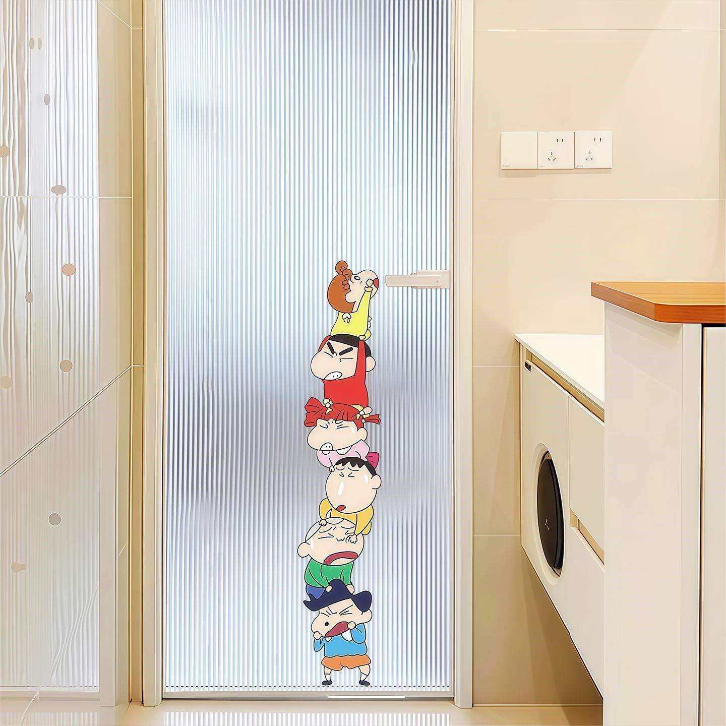 【新KIM家贴的100个快递叠】叠乐蜡笔小饰新玻璃纸卫生间浴室门装,家居饰品,玻璃膜/贴,淘宝优惠券,粉丝福利购,淘宝优惠卷