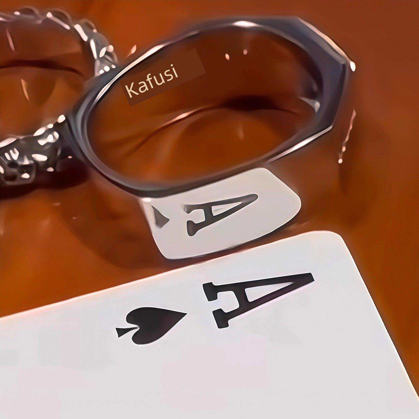 魔术反光戒指赌博神同扑克牌光镜面子高清MTK反光钛钢戒指小珠款