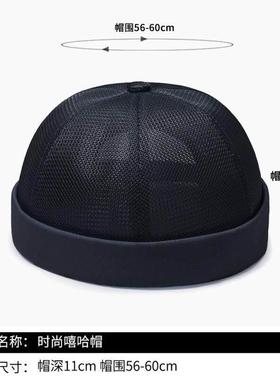 速干地帽主UGC嘻哈帽男女士春夏季防晒透气尚无瓜皮帽檐寸时头帽