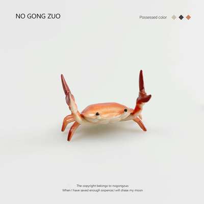 顶不住啦KHD笔~祇能夹一举根。重螃蟹架物举笔置放笔支架摆件