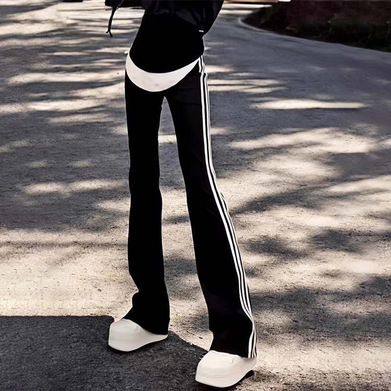 女童黑色微喇裤冬季新款加绒显瘦儿童休闲喇叭裤大童条纹运动裤子,童装/婴儿装/亲子装,裤子,淘宝优惠券,粉丝福利购,淘宝优惠卷