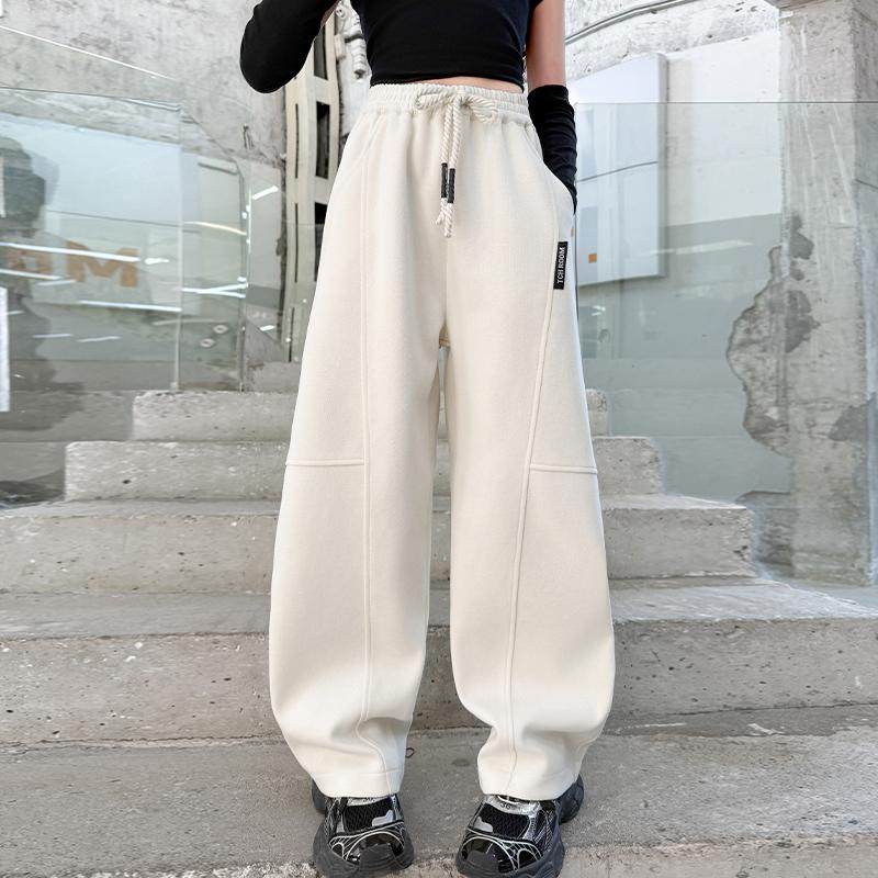 女童加绒裤子冬装洋气女大童弯刀阔腿裤加厚一体绒儿童休闲运动裤,童装/婴儿装/亲子装,裤子,淘宝优惠券,粉丝福利购,淘宝优惠卷