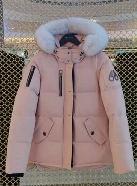 Moose Knuckles慕瑟纳可小剪刀3Q修身保暖女士连帽鸭绒毛领羽绒服