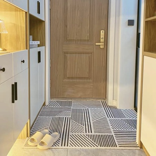 生活予你黑白简约入户门地垫玄关进门家用门外丝圈脚踩垫地毯门垫