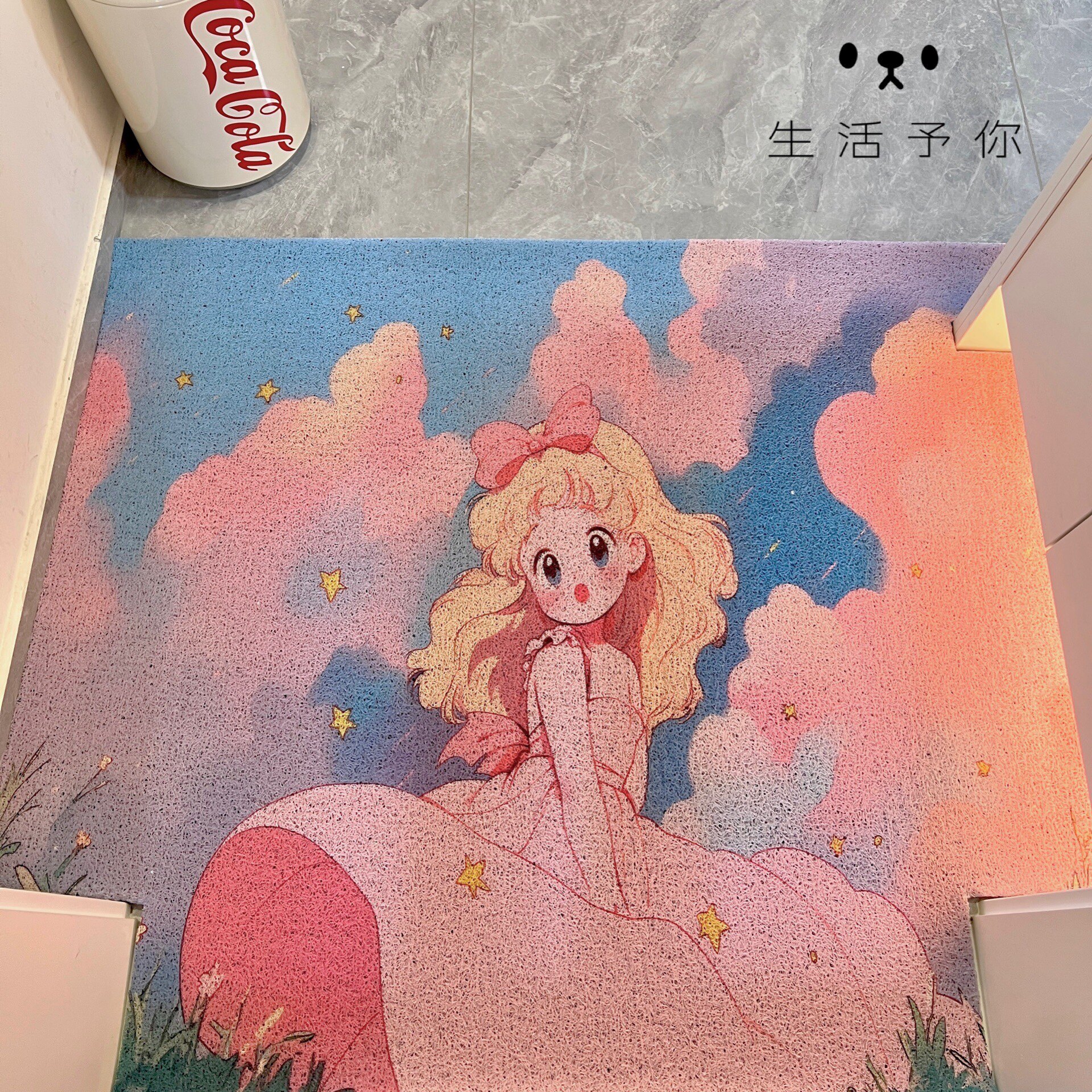 生活予你粉色女孩家用入户门地垫家用脚垫