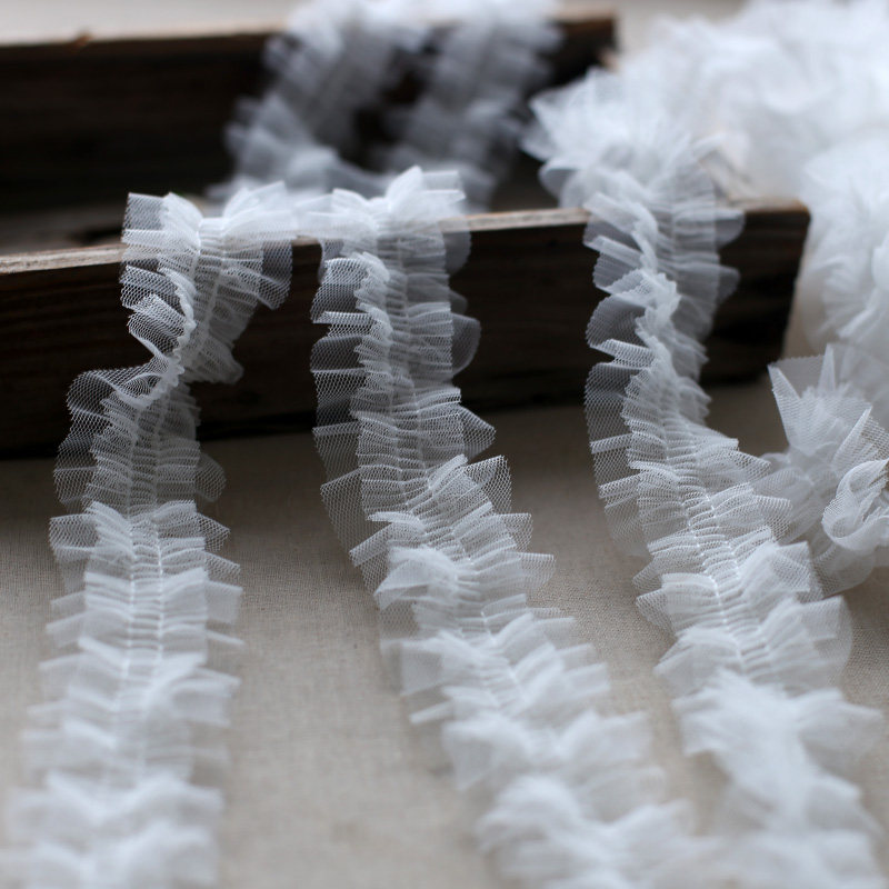 5CM网纱牙签皱缩褶蕾丝立体花边布艺DIY娃娃衣服帽子纱边装饰边,居家布艺,花边,淘宝优惠券,粉丝福利购,淘宝优惠卷