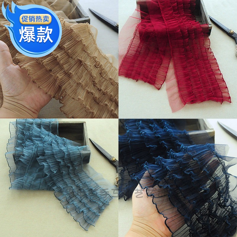 18cm黑白色韩版百褶袖口装饰