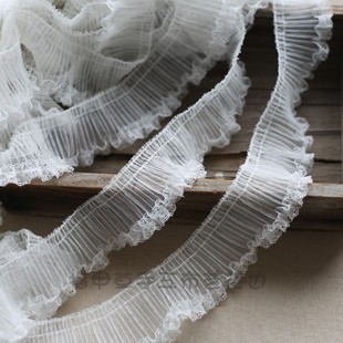 5cm宽网纱蕾丝花边缩褶小裙摆辅料花边手工DIY娃娃衣服花边装 饰