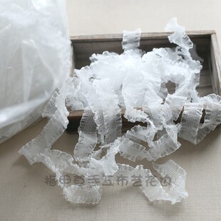 3CM宽雪纱弹力花边缩褶织带蕾丝花边有松紧洛丽塔手工花边辅料