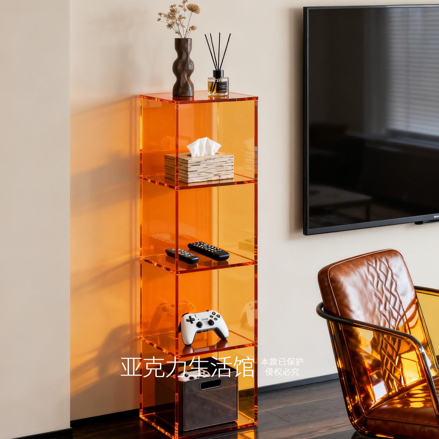 亚克力定制家用轻奢书架置物架一体靠墙展示架有机玻璃落地陈列架,住宅家具,家用陈列柜,淘宝优惠券,粉丝福利购,淘宝优惠卷