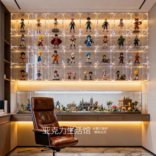 定制透明手办展示柜带灯