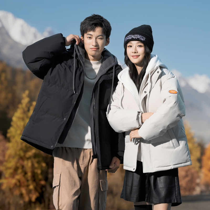 官网白鸭绒羽绒服连帽情侣外套